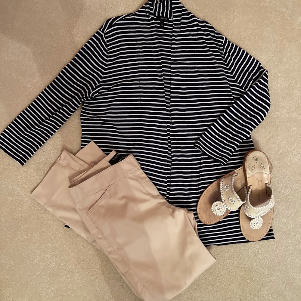 Talbots Ladies Knit 3/4 Sleeve Sweater/Jacket Size Small